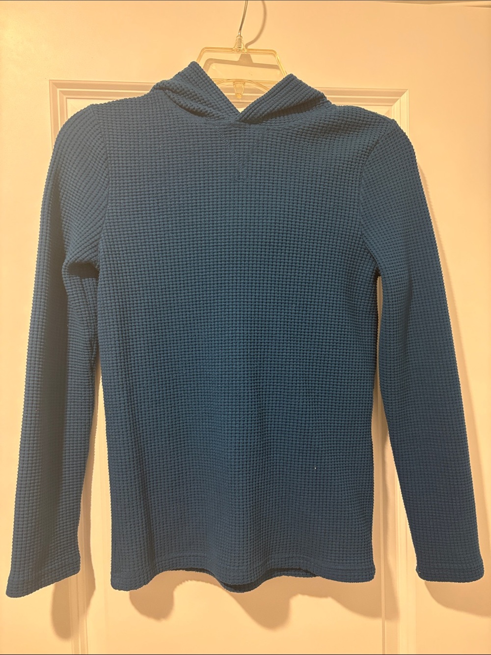 Sonoma Teal Blue Waffle Knit Hoodie Sweatshirt